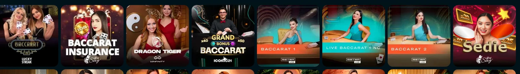 Live baccarat bij Wakuna met Baccarat Insurance, Dragon Tiger en Grand Bonus Baccarat